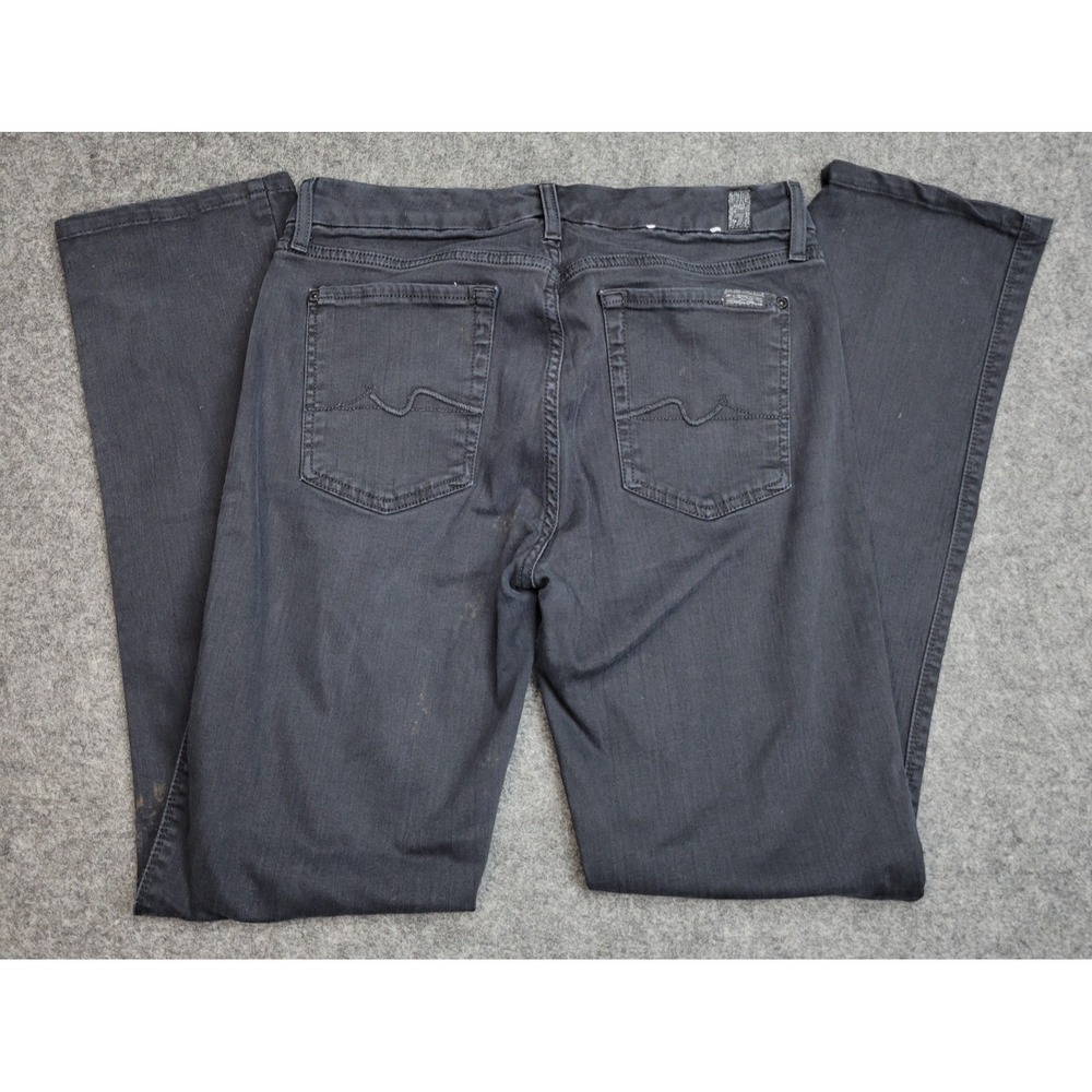 7 For all Mankind Jeans Womens 31 Black Stretch Dark Wash Streetwear Preppy